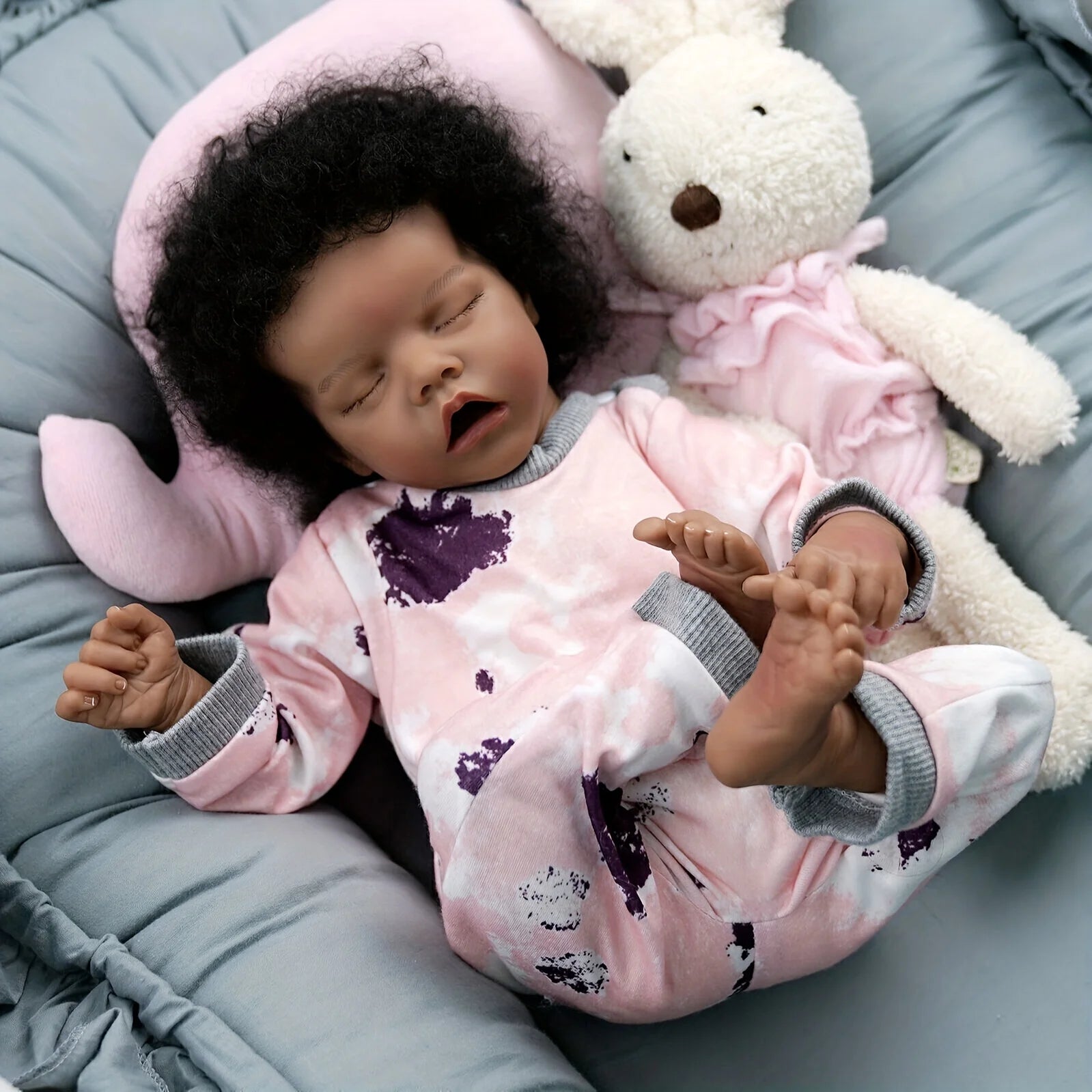 Risbecko 17 Inch Reborn Baby Doll Cute Doll Soft Touch 3D Paint and Visible Veins - Collectible Art Doll Gift Birthday Gift