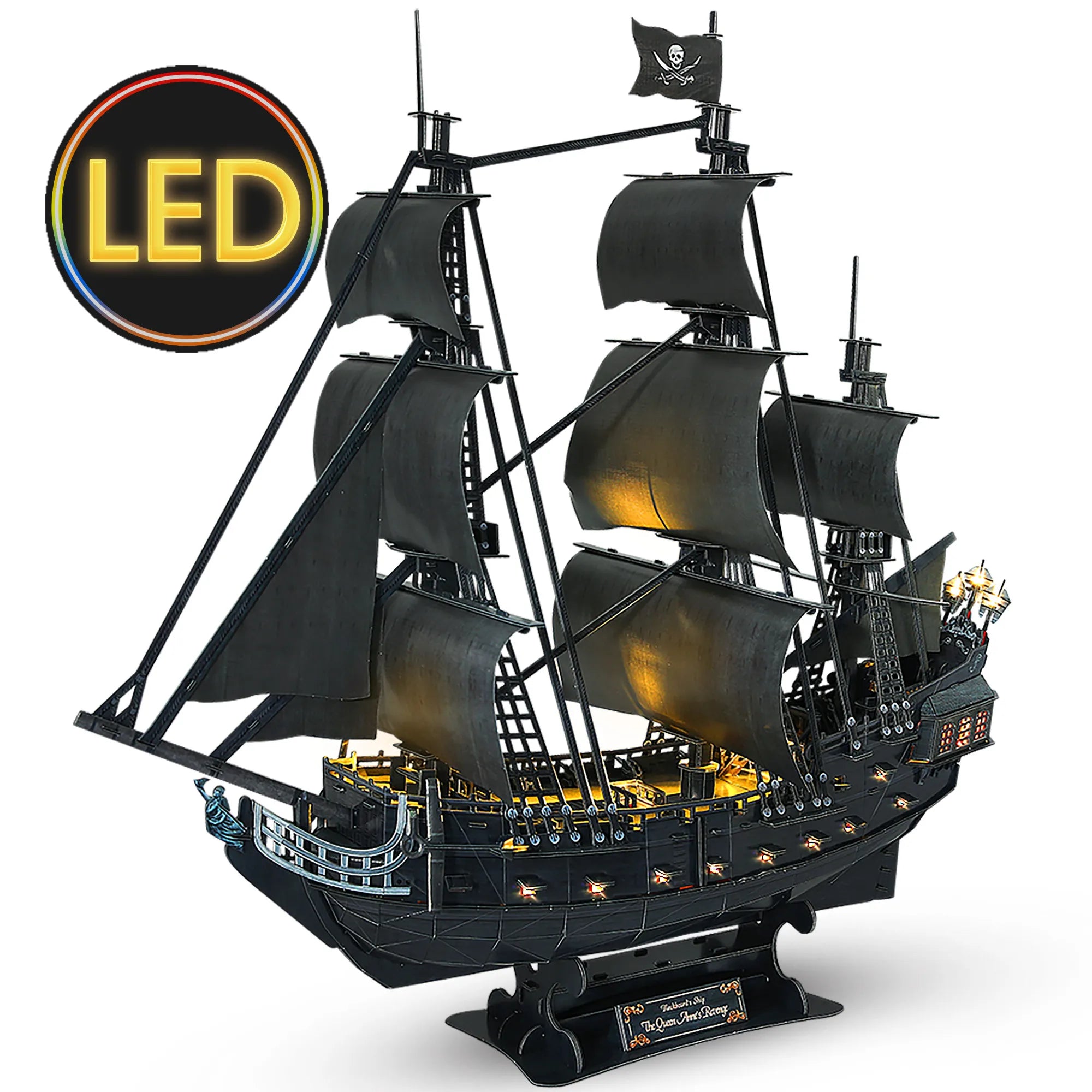 CubicFun 3D Metal Puzzles Queen Anne's Revenge 340 Pcs For teens Pirate Ship Gifts Model Kits Toys Brain Teaser Puzzles adults