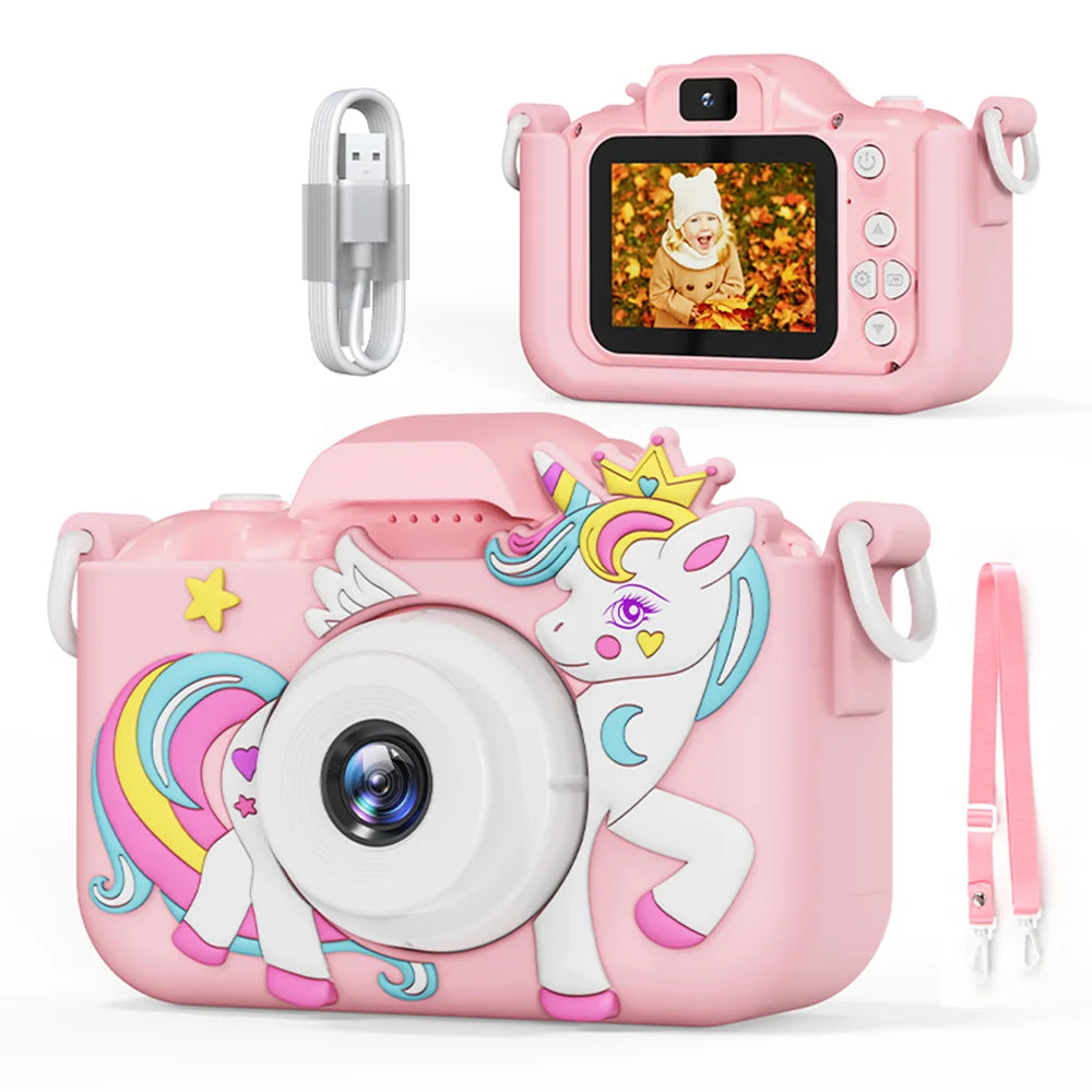 Kids Camera Digital Dual Camera HD 1080P Video Camera Toys 2 Inch IPS Screen 1080P HD Mini Cam Color Display Children Birthday G
