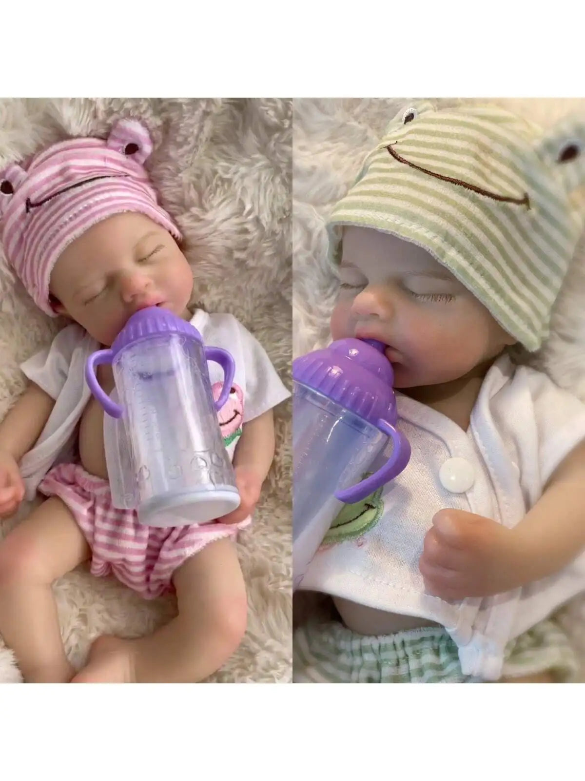 13-Inch Silicone Loulou Reborn Girl Or Boy Baby Handmade with a Soft Touch, Can Open Mouth, Adorable Newborn Bebe Doll