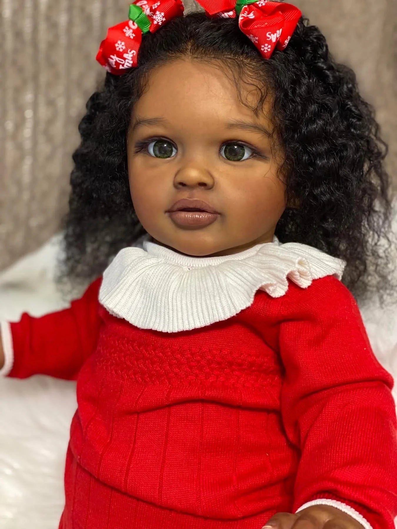 26Inch/66CM Already Painted Finished Doll Reborn Toddler Dark Skin Pippa Huge Baby Size Popular Lifelike Soft Touch Art Doll