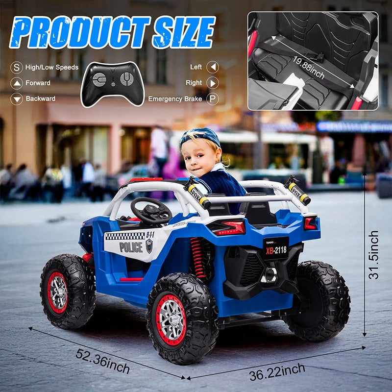 24V Kids Ride On Toy Car 7A Electric Vehicle UTV Car Toys for Ages 3-8 Kids Gifts with Parents Remote Control Speed Adjustable