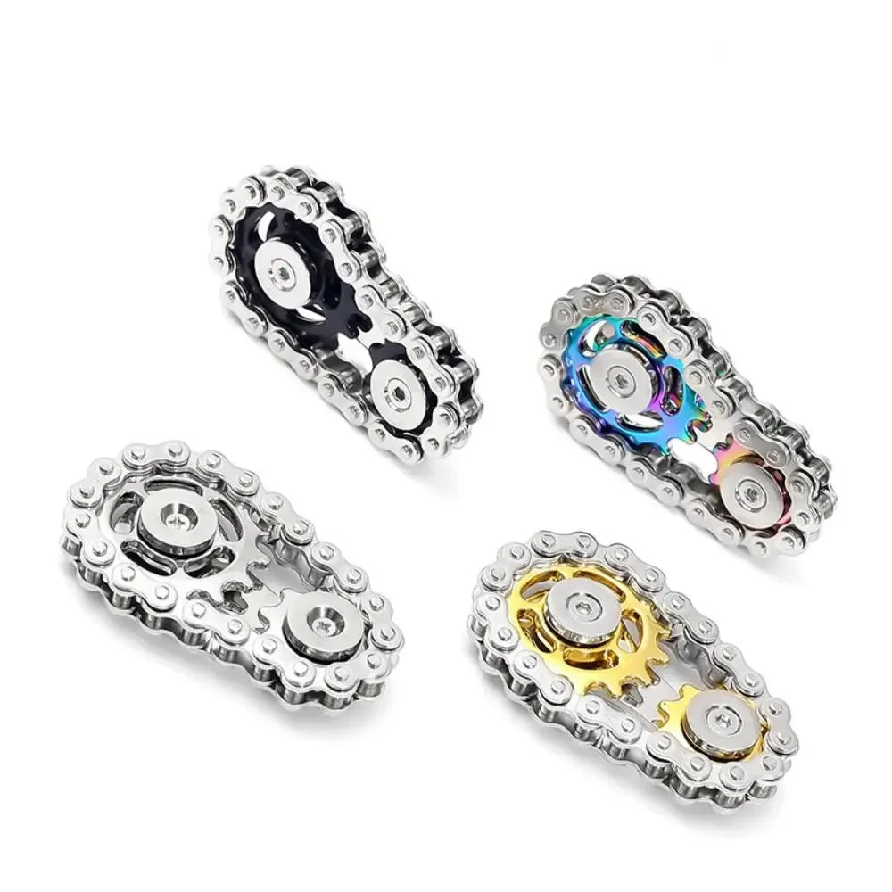 Chains Gear Fidget Spinner Spinning Top Fingertip Sprocket Hand Spinner Chain Gear Gyroscope Metal Wheel Gear Chain Gyroscope