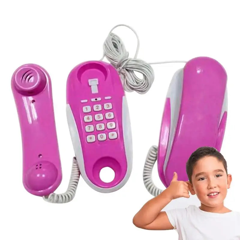 Kid Phone Toy Girls Toy Phone With Real Ring Sounds Realistic Cell Phone Design With 23Ft Phone Line Birthday Christmas Toys