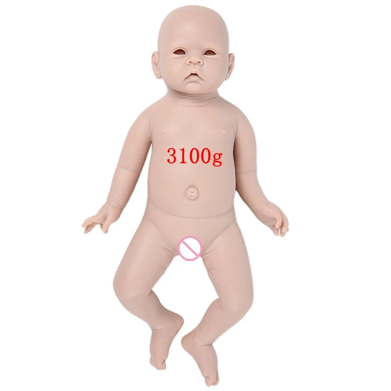 IVITA Silicone Reborn Baby Doll 3 Colors Eyes Choices Lifelike Newborn Baby Unpainted Unfinished Soft Dolls DIY Blank Toys Kit