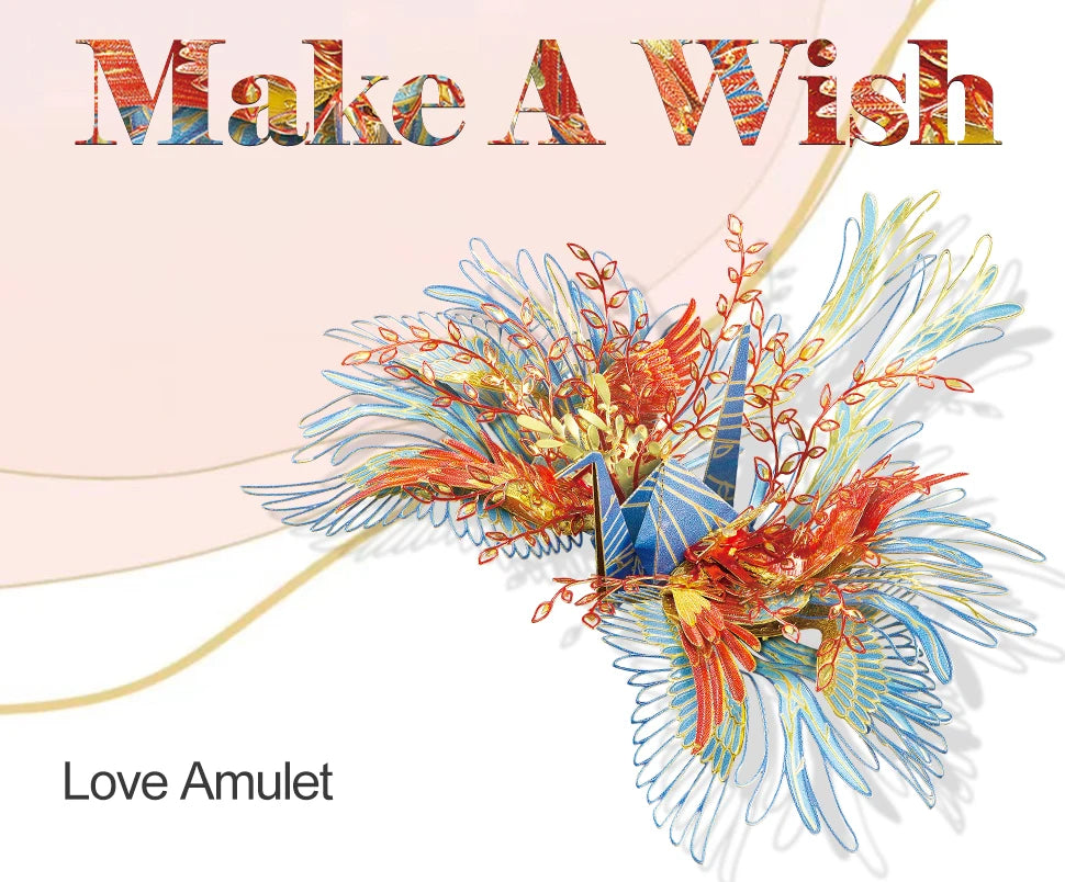 Piececool 3D Metal Puzzle-One Thousand Origami Cranes for Love Amulet Model Building Kits DIY Jigsaw Toy For Adults