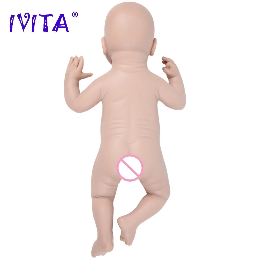 IVITA Silicone Reborn Baby Doll 3 Colors Eyes Choices Lifelike Newborn Baby Unpainted Unfinished Soft Dolls DIY Blank Toys Kit