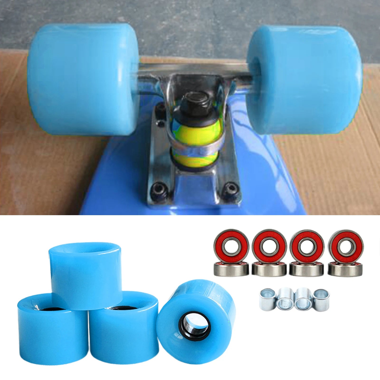 4pcs Skateboard Wheels Longboard Wheels Road Skate 78A Outdoor Skating Bearing Cruiser Wheels 60mm Cruising Street PU Wheels