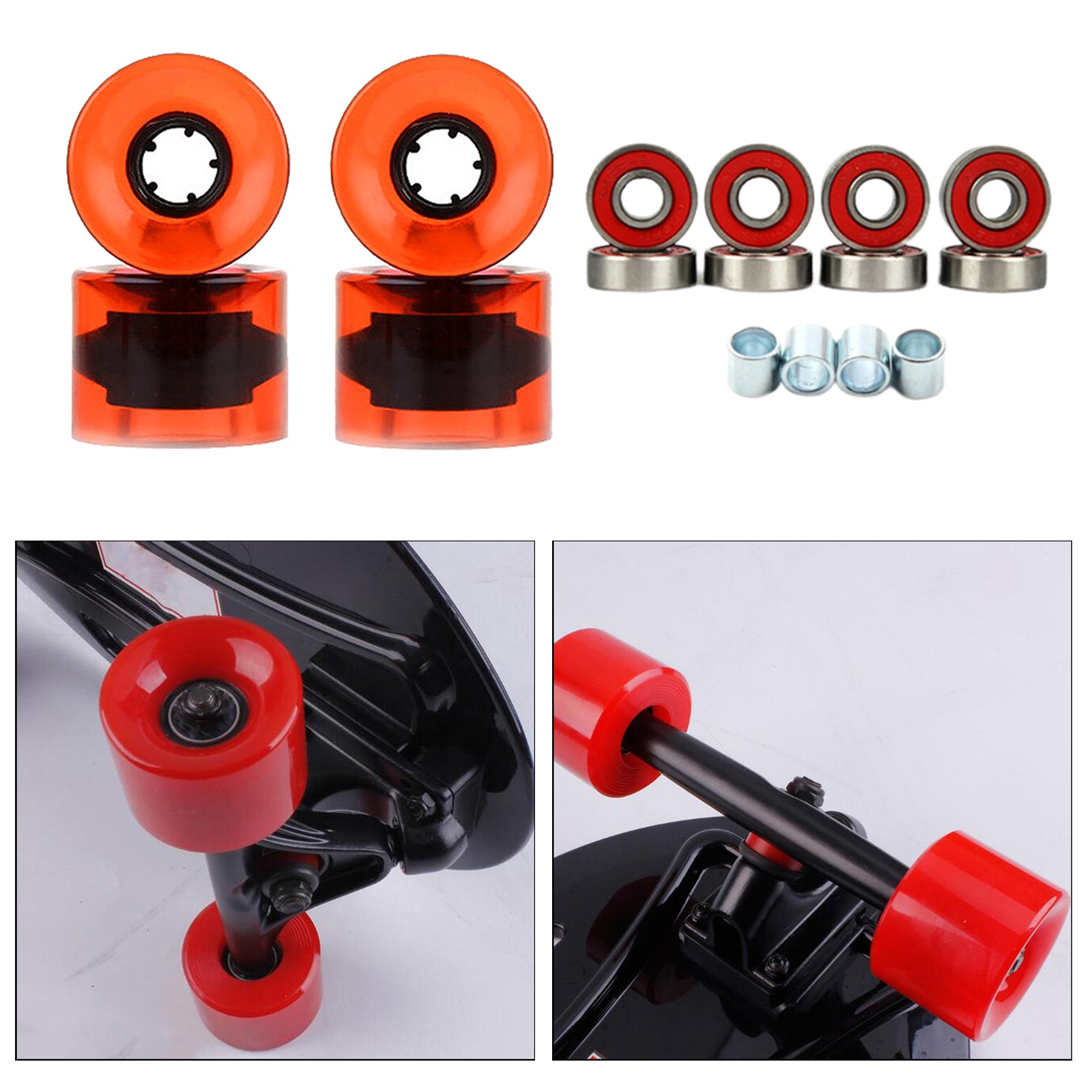 4pcs Skateboard Wheels Longboard Wheels Road Skate 78A Outdoor Skating Bearing Cruiser Wheels 60mm Cruising Street PU Wheels