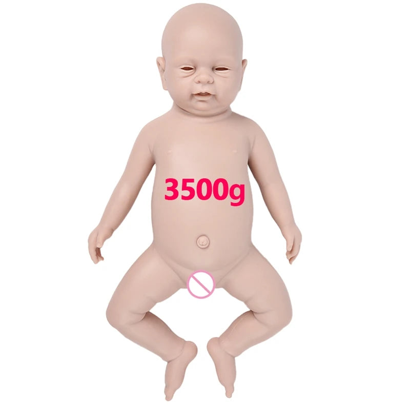IVITA Silicone Reborn Baby Doll 3 Colors Eyes Choices Lifelike Newborn Baby Unpainted Unfinished Soft Dolls DIY Blank Toys Kit