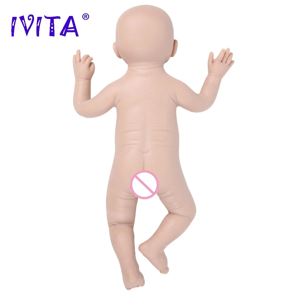IVITA Silicone Reborn Baby Doll 3 Colors Eyes Choices Lifelike Newborn Baby Unpainted Unfinished Soft Dolls DIY Blank Toys Kit