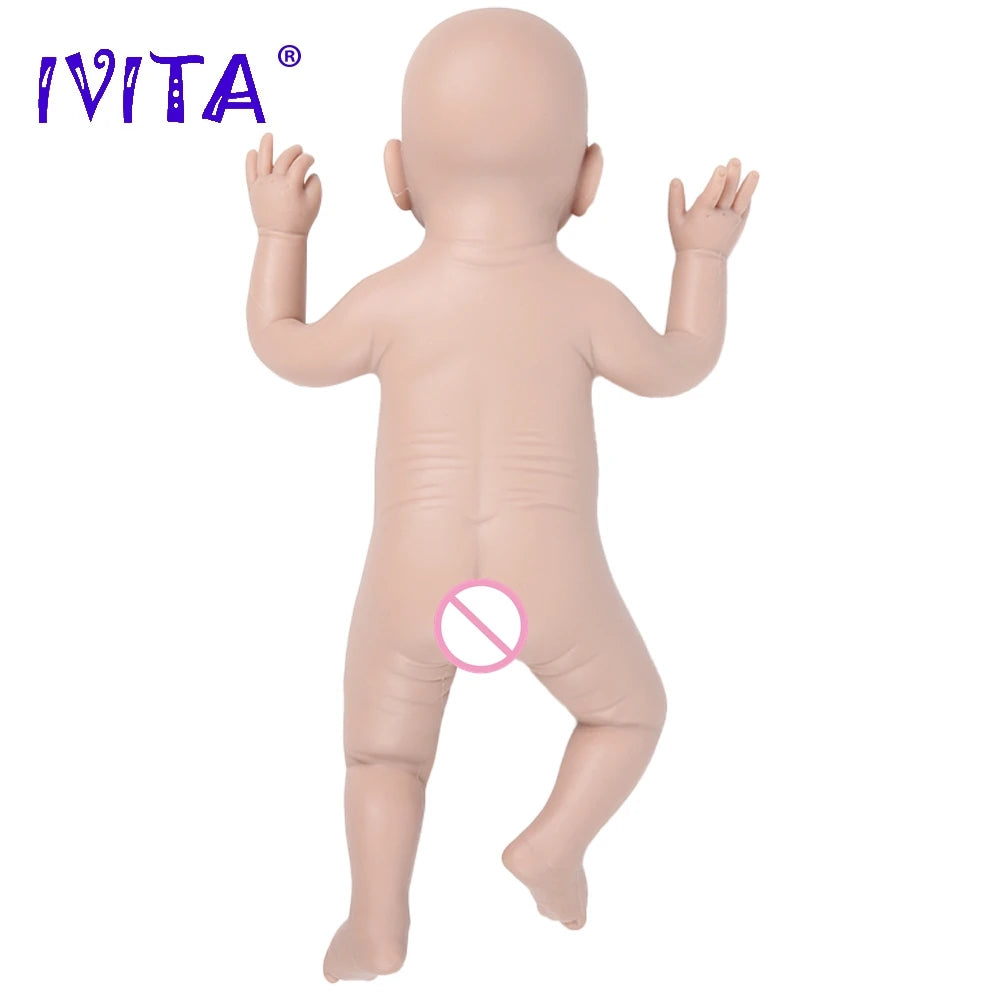 IVITA Silicone Reborn Baby Doll 3 Colors Eyes Choices Lifelike Newborn Baby Unpainted Unfinished Soft Dolls DIY Blank Toys Kit