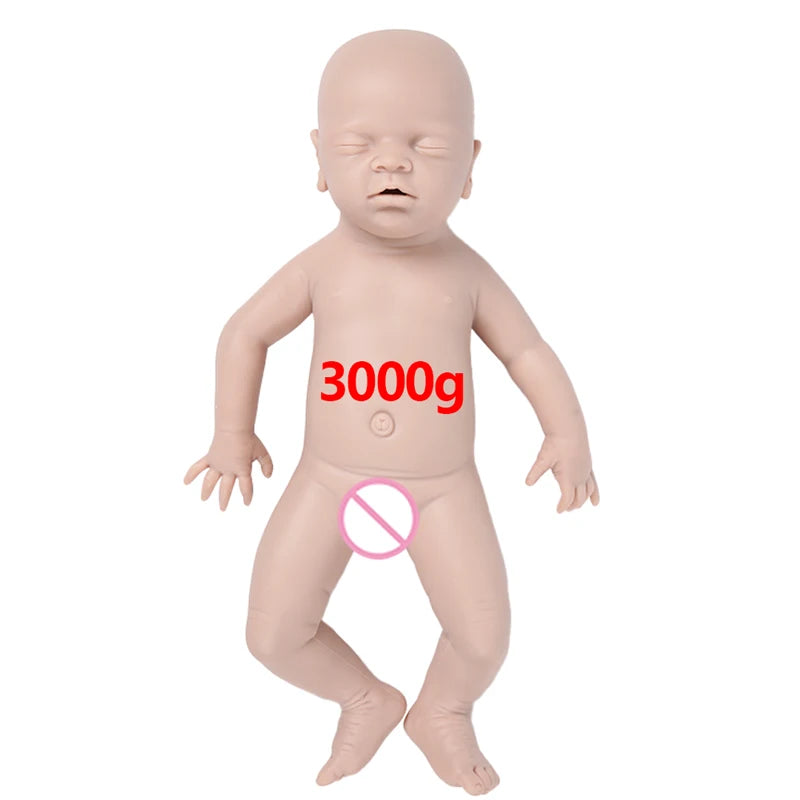 IVITA Silicone Reborn Baby Doll 3 Colors Eyes Choices Lifelike Newborn Baby Unpainted Unfinished Soft Dolls DIY Blank Toys Kit