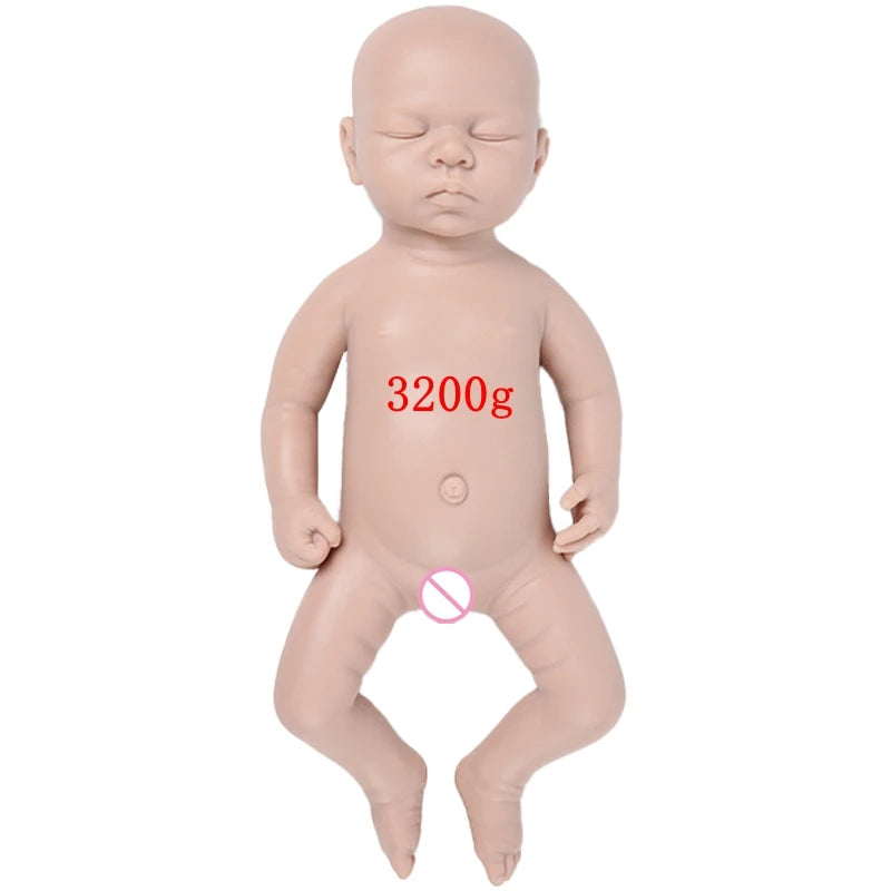 IVITA Silicone Reborn Baby Doll 3 Colors Eyes Choices Lifelike Newborn Baby Unpainted Unfinished Soft Dolls DIY Blank Toys Kit