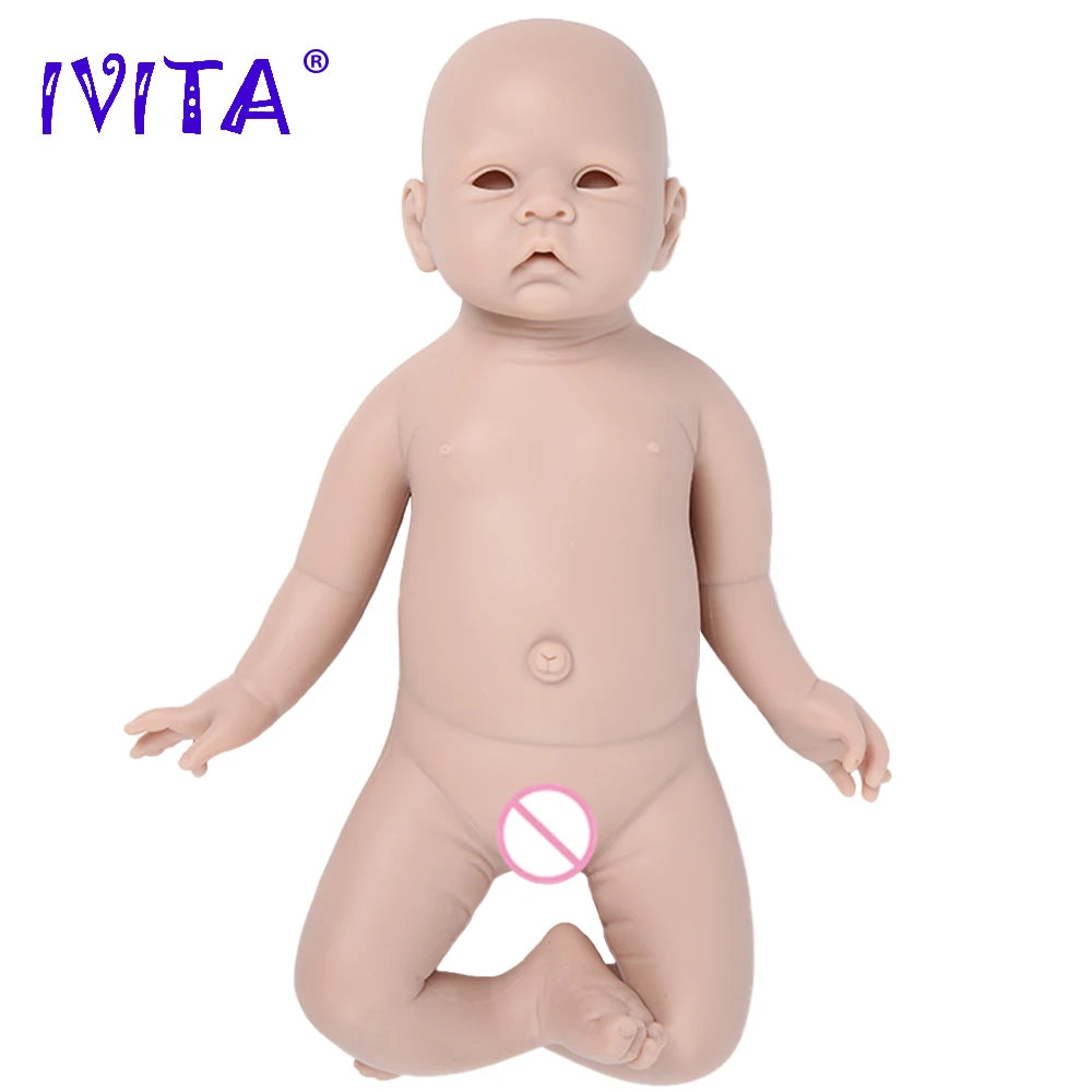 IVITA Silicone Reborn Baby Doll 3 Colors Eyes Choices Lifelike Newborn Baby Unpainted Unfinished Soft Dolls DIY Blank Toys Kit
