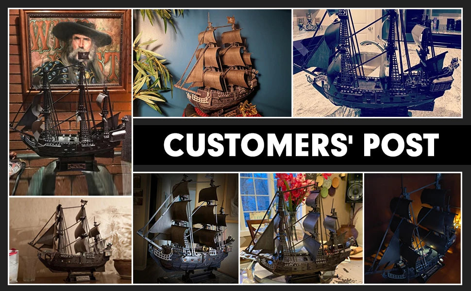 CubicFun 3D Metal Puzzles Queen Anne's Revenge 340 Pcs For teens Pirate Ship Gifts Model Kits Toys Brain Teaser Puzzles adults