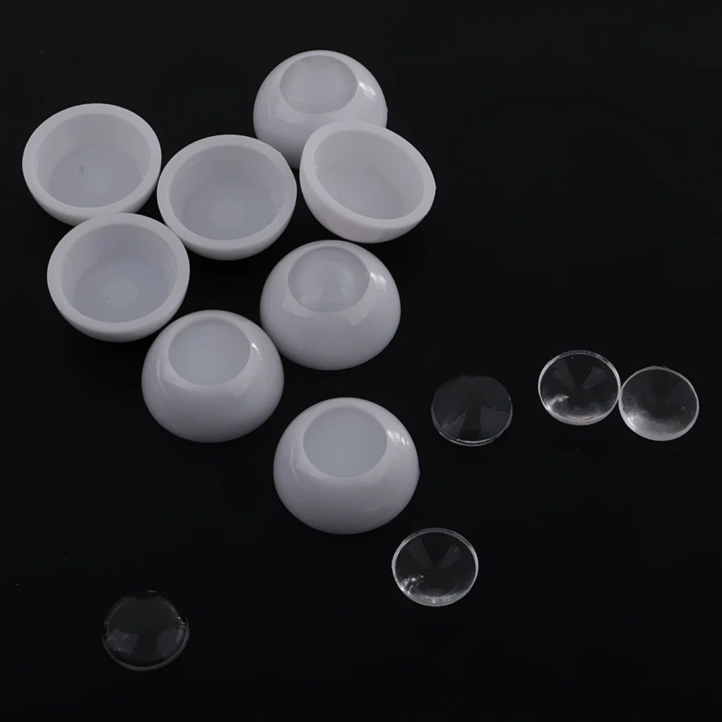 Acrylic Eye Ball 4 Pairs 12/14/16/18mm Half Round Hollow Doll Eyes 8mm Iris Doll Dollfie DIY Supply for Scrapbook Doll Accessory