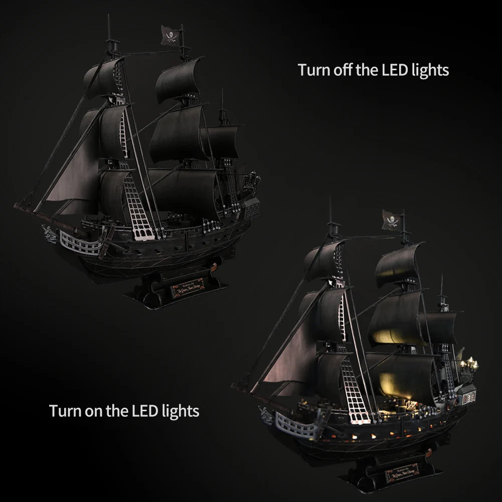 CubicFun 3D Metal Puzzles Queen Anne's Revenge 340 Pcs For teens Pirate Ship Gifts Model Kits Toys Brain Teaser Puzzles adults