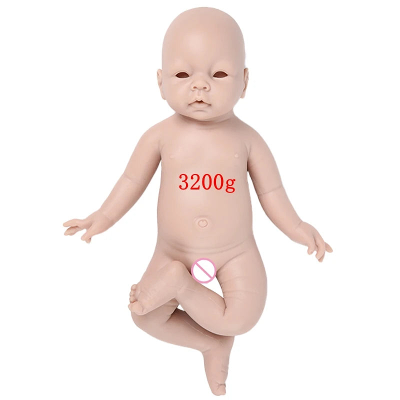 IVITA Silicone Reborn Baby Doll 3 Colors Eyes Choices Lifelike Newborn Baby Unpainted Unfinished Soft Dolls DIY Blank Toys Kit