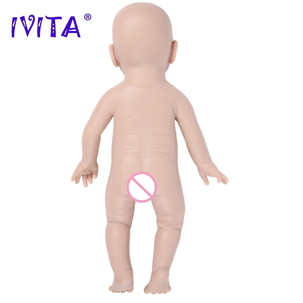 IVITA Silicone Reborn Baby Doll 3 Colors Eyes Choices Lifelike Newborn Baby Unpainted Unfinished Soft Dolls DIY Blank Toys Kit