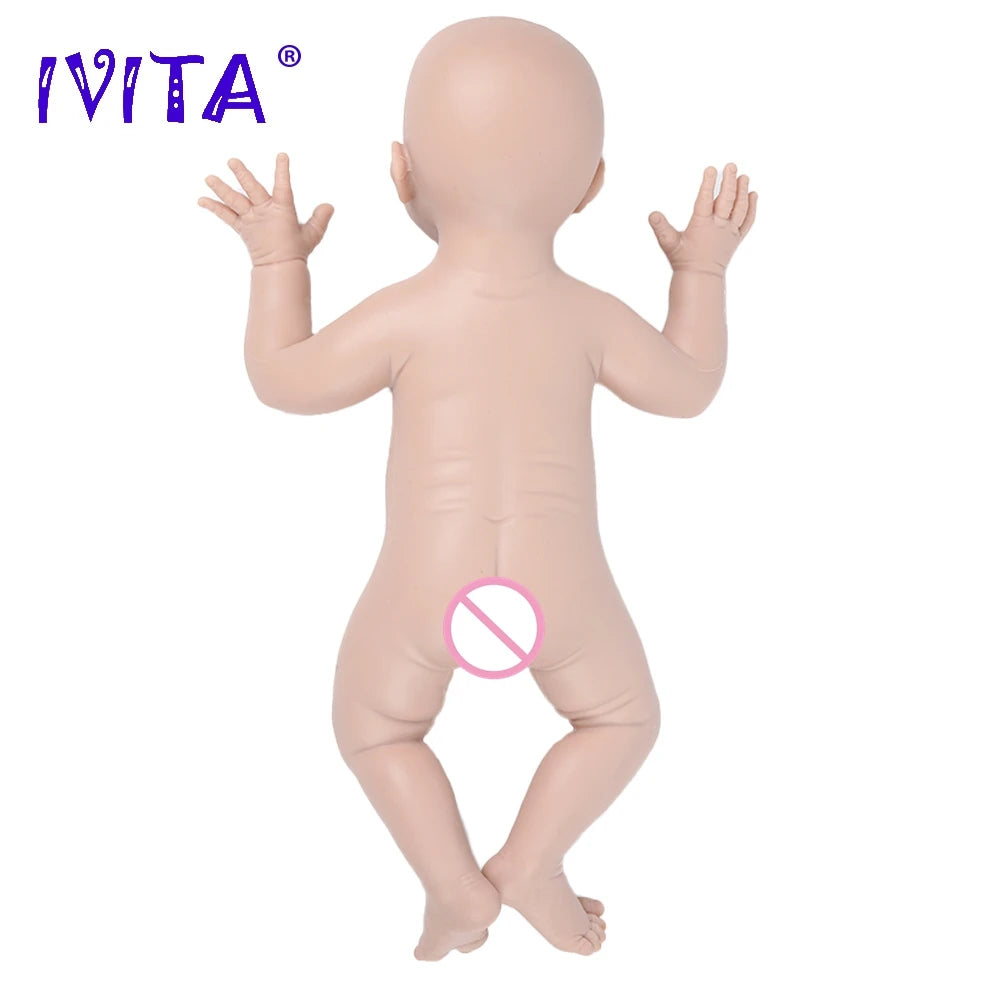 IVITA Silicone Reborn Baby Doll 3 Colors Eyes Choices Lifelike Newborn Baby Unpainted Unfinished Soft Dolls DIY Blank Toys Kit