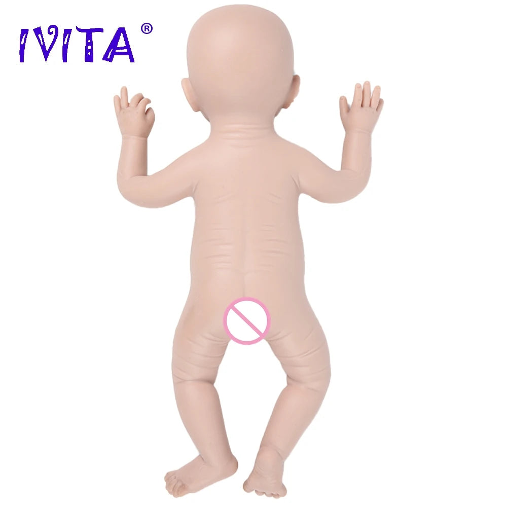 IVITA Silicone Reborn Baby Doll 3 Colors Eyes Choices Lifelike Newborn Baby Unpainted Unfinished Soft Dolls DIY Blank Toys Kit