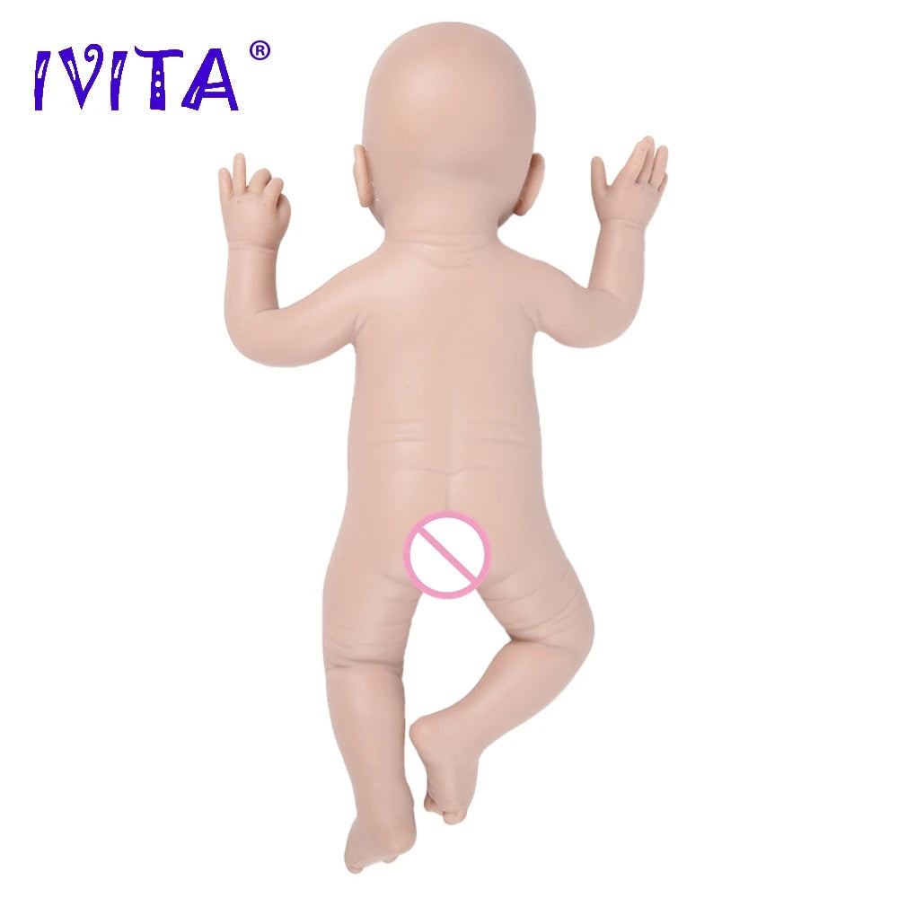IVITA Silicone Reborn Baby Doll 3 Colors Eyes Choices Lifelike Newborn Baby Unpainted Unfinished Soft Dolls DIY Blank Toys Kit