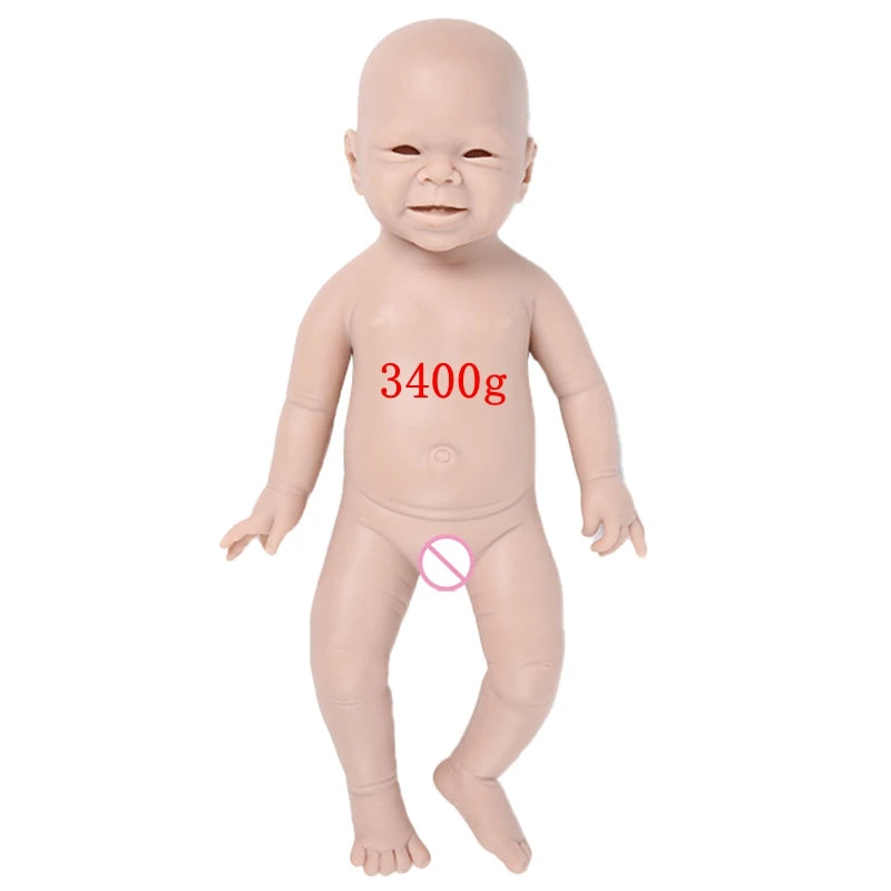 IVITA Silicone Reborn Baby Doll 3 Colors Eyes Choices Lifelike Newborn Baby Unpainted Unfinished Soft Dolls DIY Blank Toys Kit