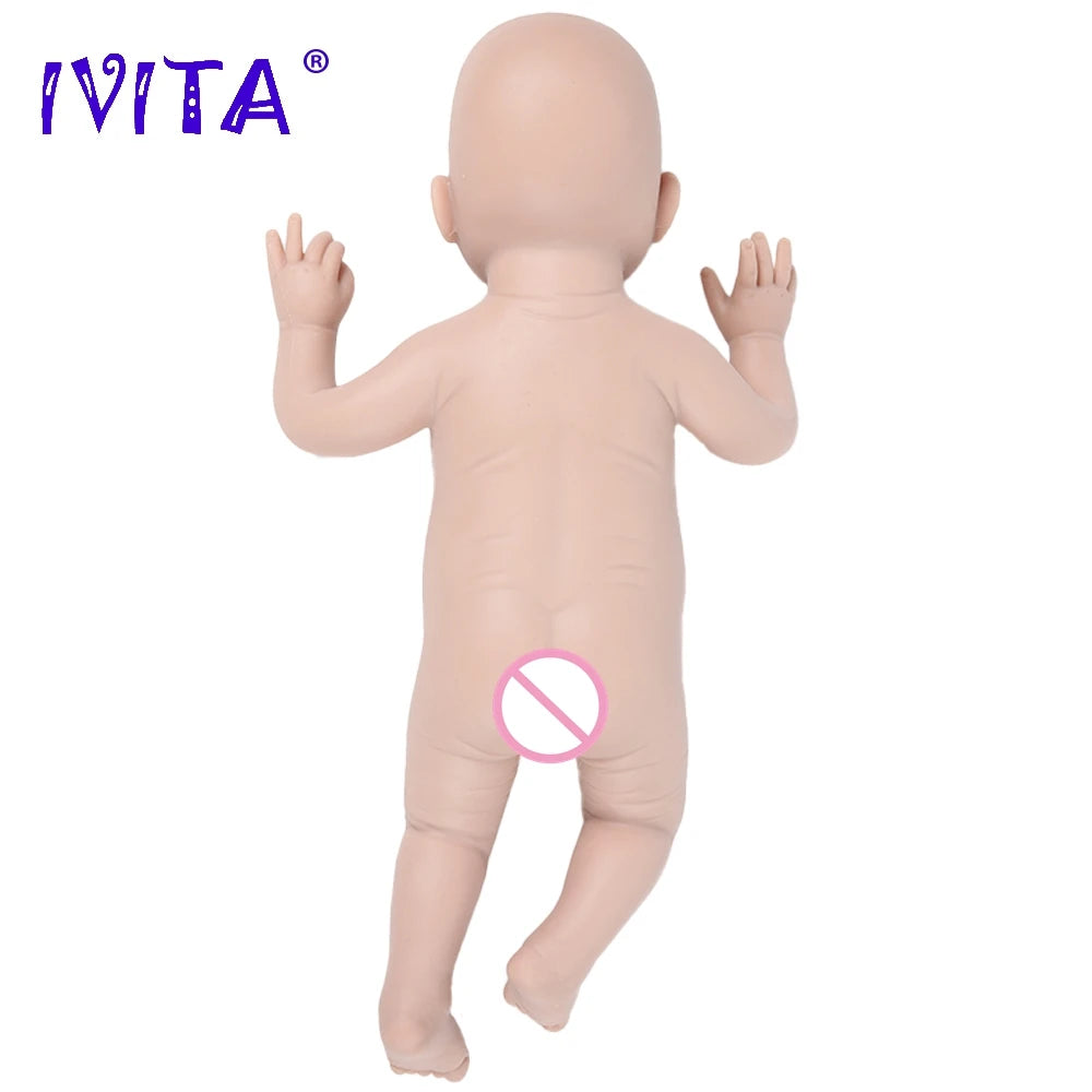 IVITA Silicone Reborn Baby Doll 3 Colors Eyes Choices Lifelike Newborn Baby Unpainted Unfinished Soft Dolls DIY Blank Toys Kit