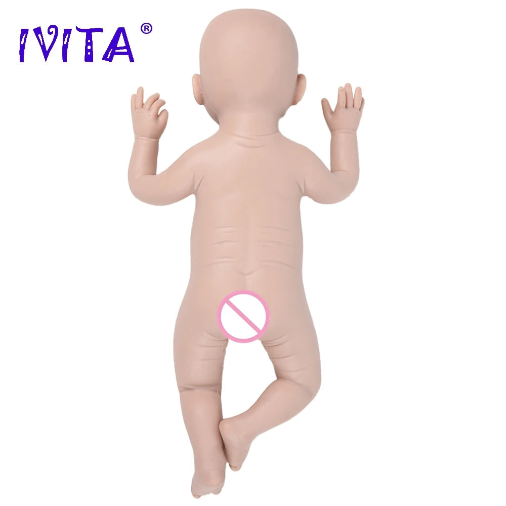 IVITA Silicone Reborn Baby Doll 3 Colors Eyes Choices Lifelike Newborn Baby Unpainted Unfinished Soft Dolls DIY Blank Toys Kit