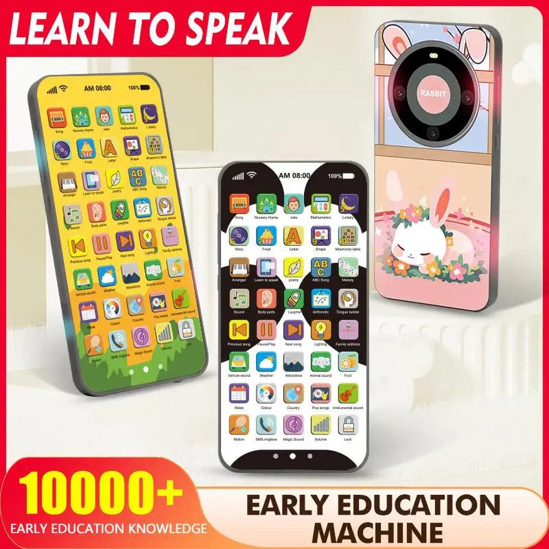 Kids Toy Smartphone Early Mobile Phone With Light Touch Screen Phone Rechargeable 10000 Functions Educational Content For Boys