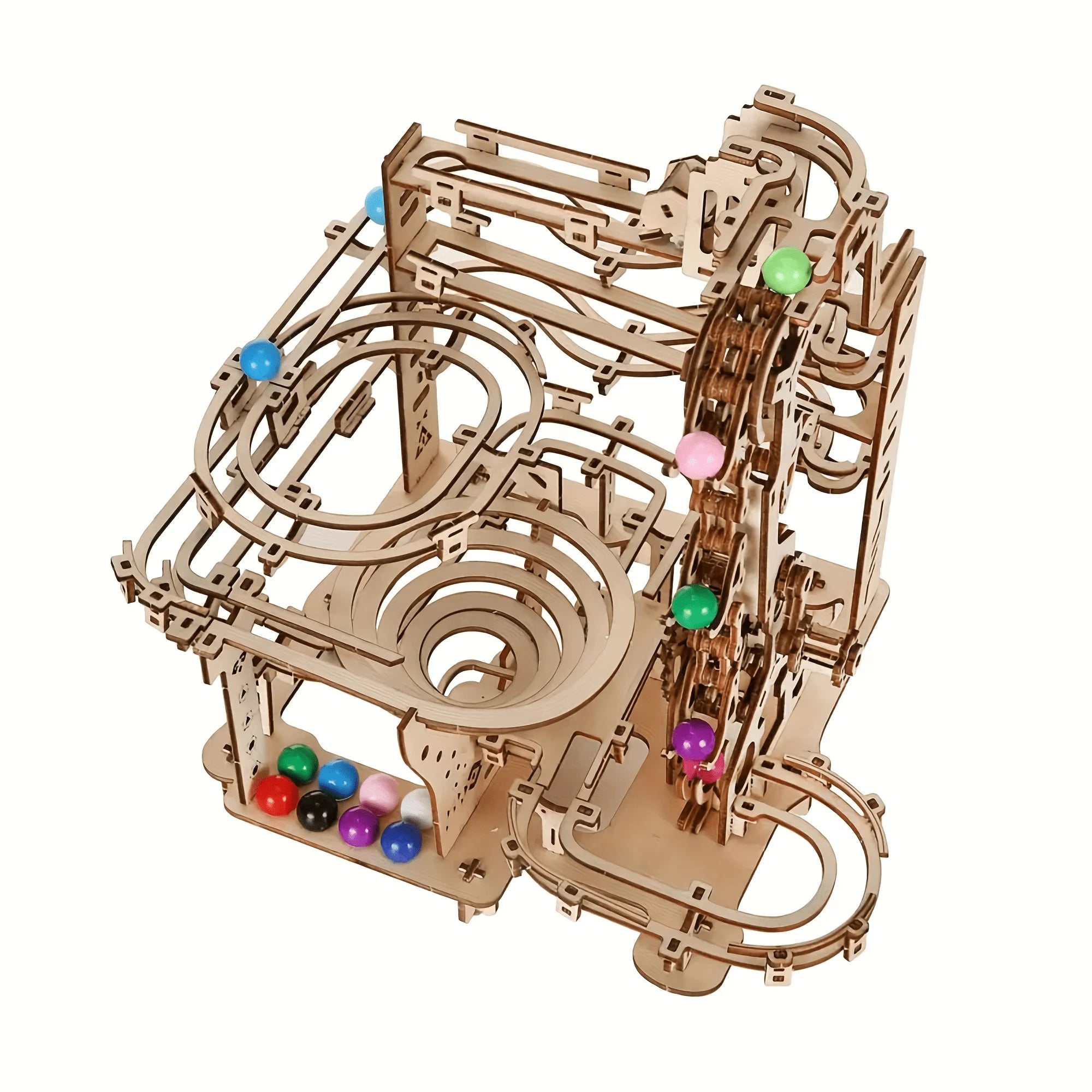 3D Wooden Puzzles Spacetime Tunnel Marble Maze | Educational Physics Puzzle Kit, STEM Assembled Model & Unique Birthday Christma