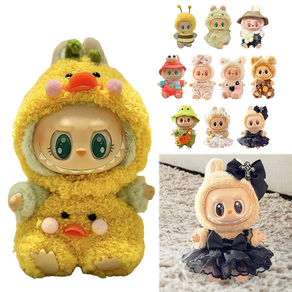 Labubu Plush Doll Clothes Plush Doll Changing Clothes Dolll Clothes Suit Cartoon Cute Clothes Dolls Accessories Christmas Gift