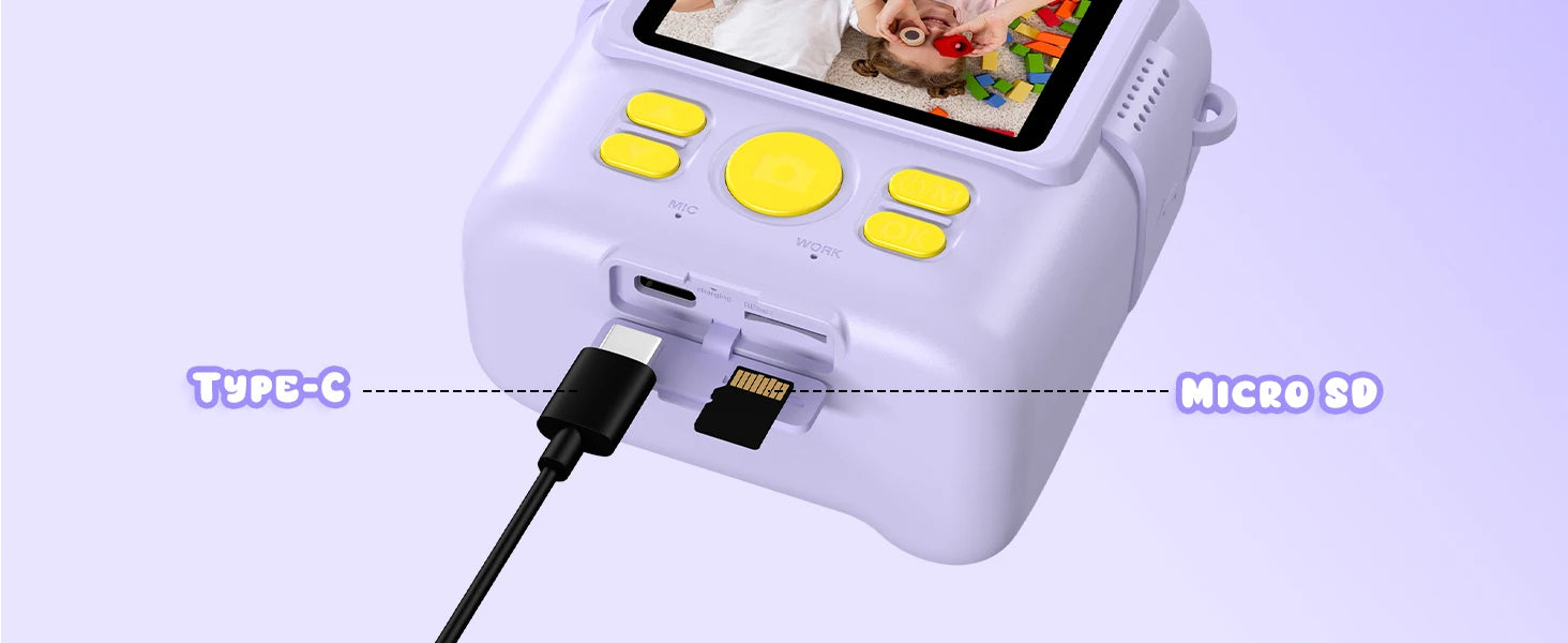 Kids Digital Camera 1080P HD Instant Print Camera Portable Camera Toy with 32GB Card Gift For Boys Girls 3-12