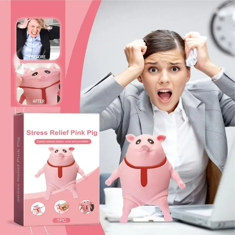 Anti Stress Pig Squeeze Toy Cute Cartoon Animal Piggy Stress Relief Vent Ball for Kids Adults Decompression Toy Child Gifts
