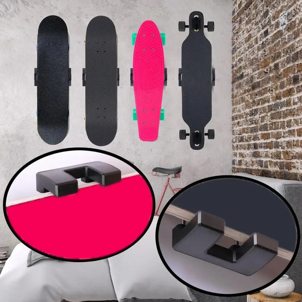 Rotating Skateboard Wall Rack Skateboard Wall Mount Hanger Display Deck Retractable Clamping Skateboard Display Organization