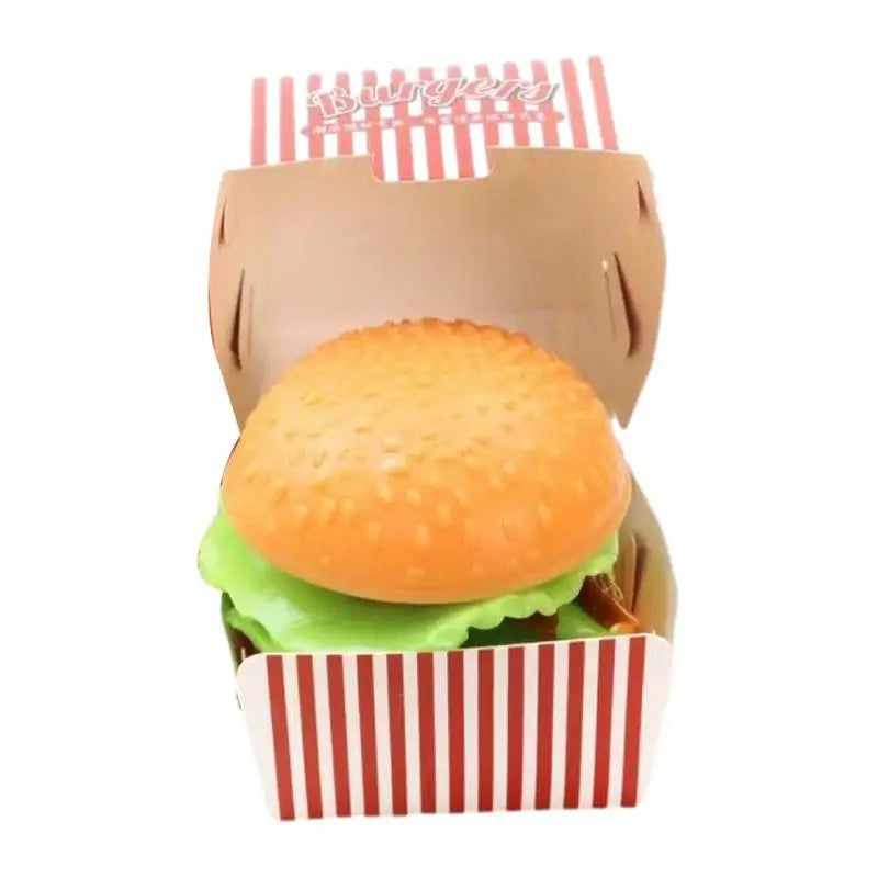 Burger Squish Tearable 3D S quishys Hamburger Toys Burger Stress Ball Silicone Stress Relief Squeeze Ball