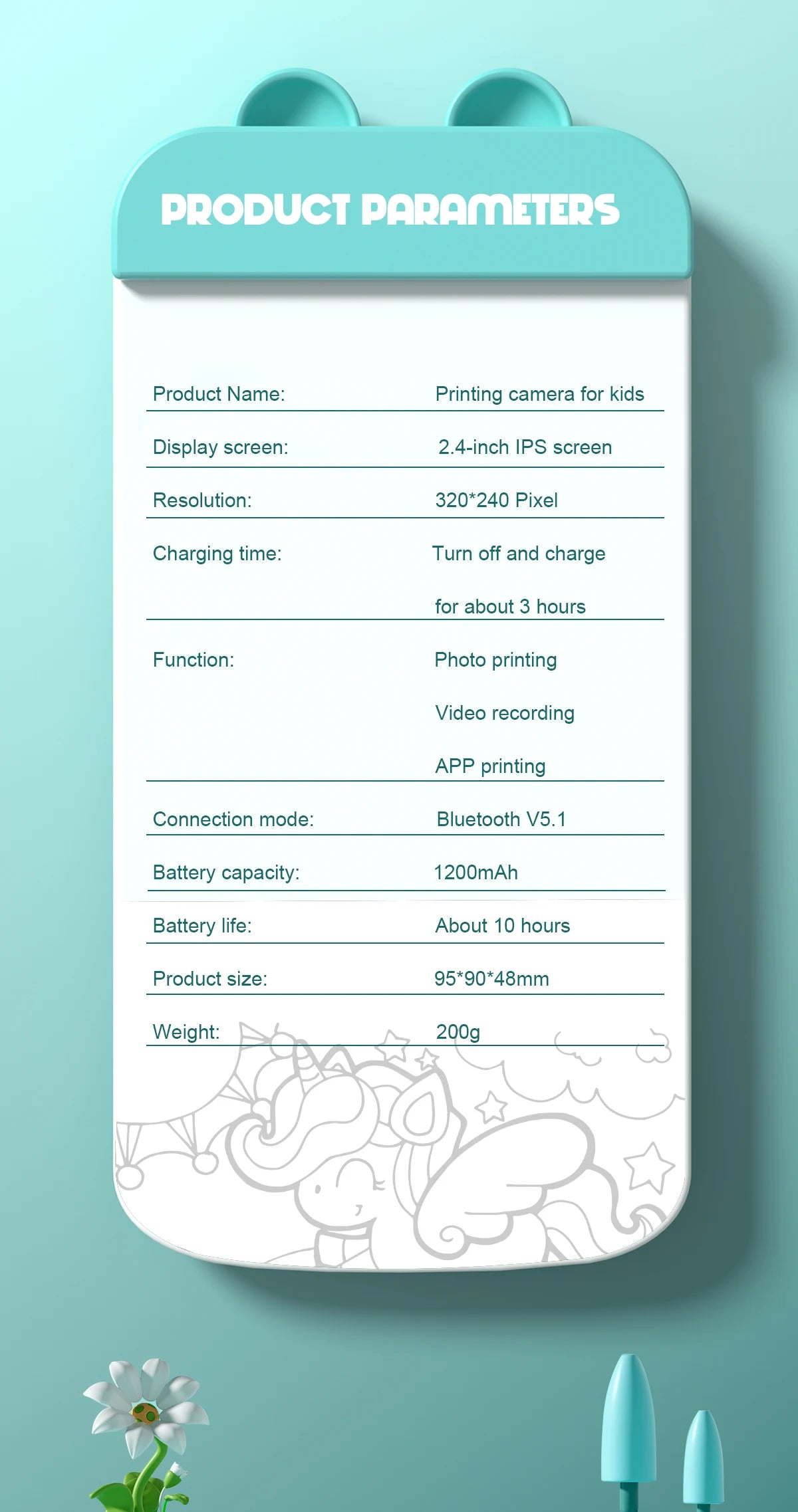 Children Camera Mini Instant Print Digital Camera 32G TF Card Inkless Printing Paper Kids Video Educational Toys For Kids Gift