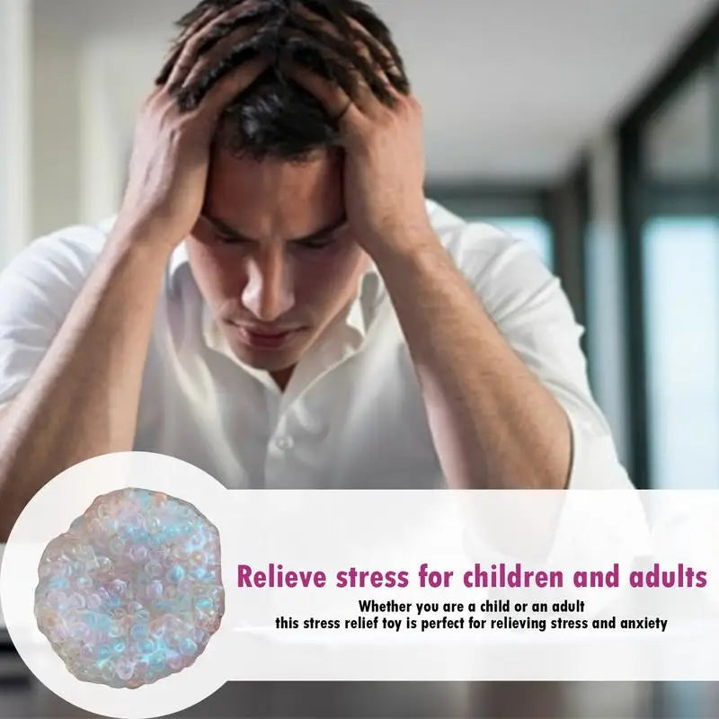 Bead Stress Ball Stress Ball Toy TPR Novelty Shapeable Vacuum Ball Colorful Beads Sensory Fidget Toys Stress Relief For Children