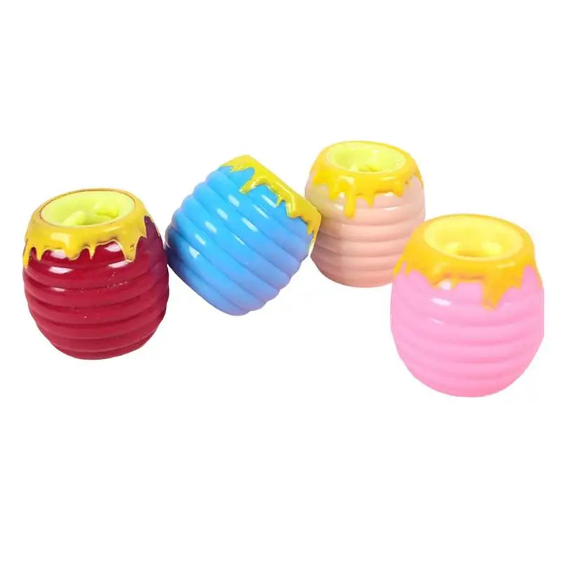 Squeeze Bee In Honey Pot Stretchy Toys Hand Finger Exercise Sensory Fidget Toys For Kids And Adults Party Supplies