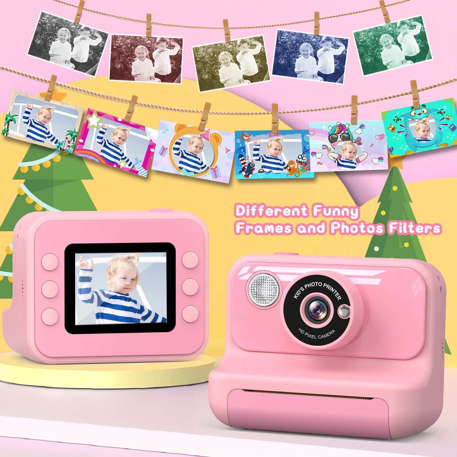 Kids Camera Instant Print 1080P HD Thermal Printing Camera 2.4 Inch Mini Digital Camera Toy For Toddle