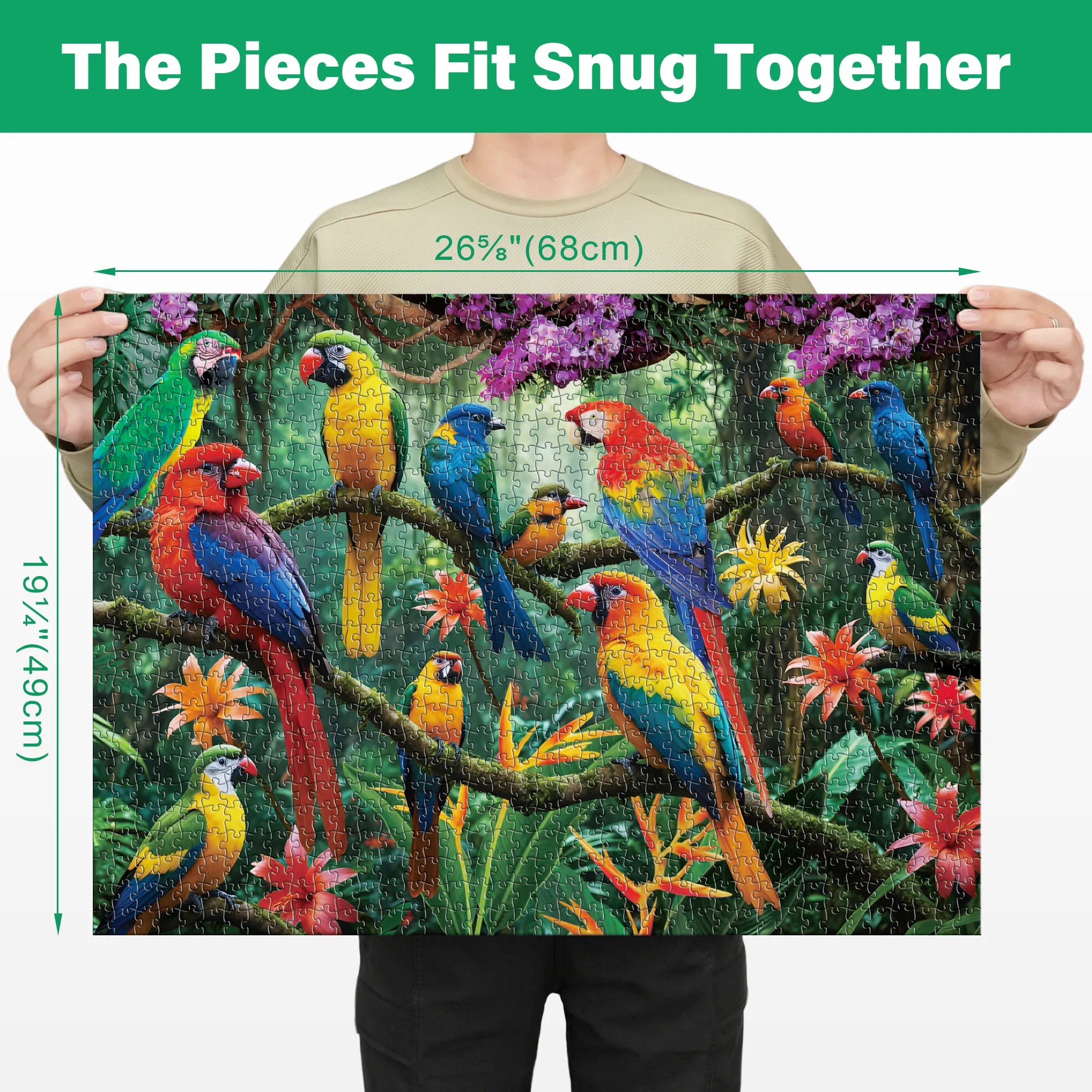 Parrots in the Jungle 1000 Piece Jigsaw Puzzle For Adults Women Men Birthday Christmas Gifts For Thanksgiving Home Decoration