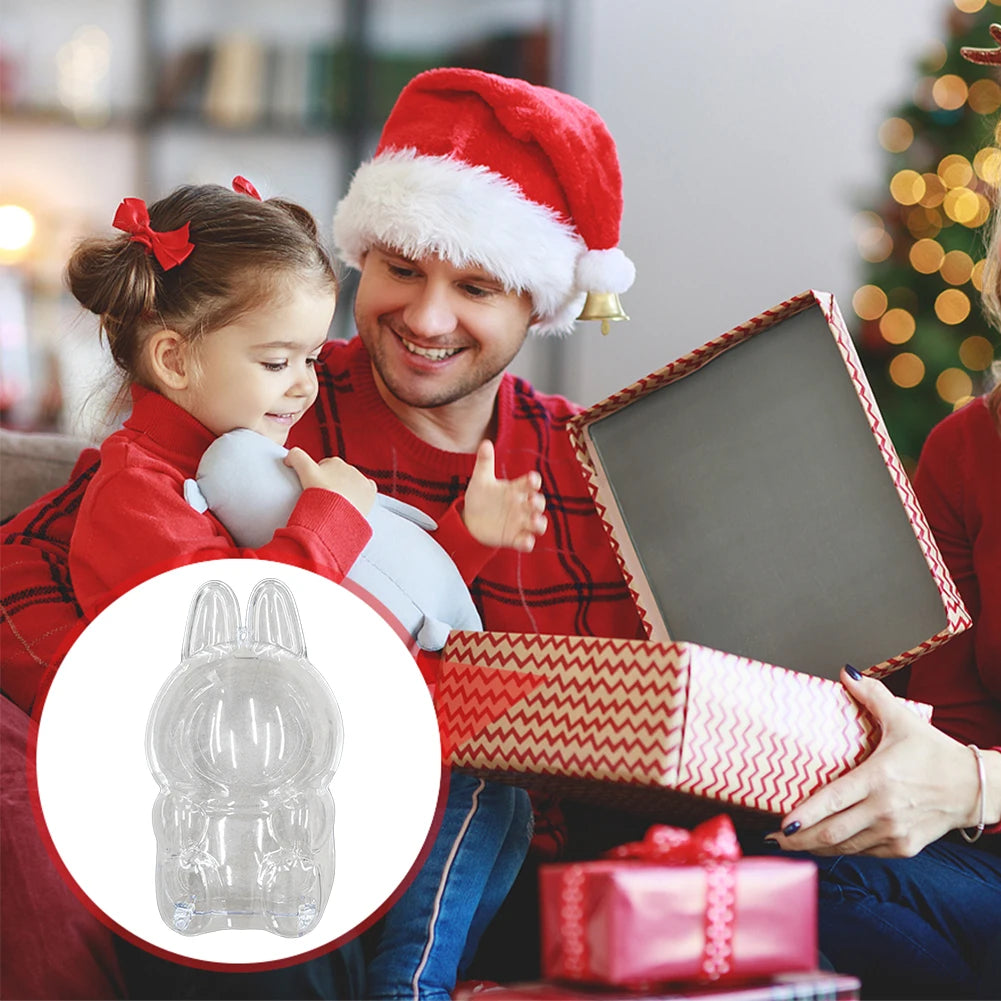 For Labubu Transparent Protective Cover 1-5PC Monster Toy Elf Doll Case Storage Box Cute Elf Plushie Display Cover for Doll Gift