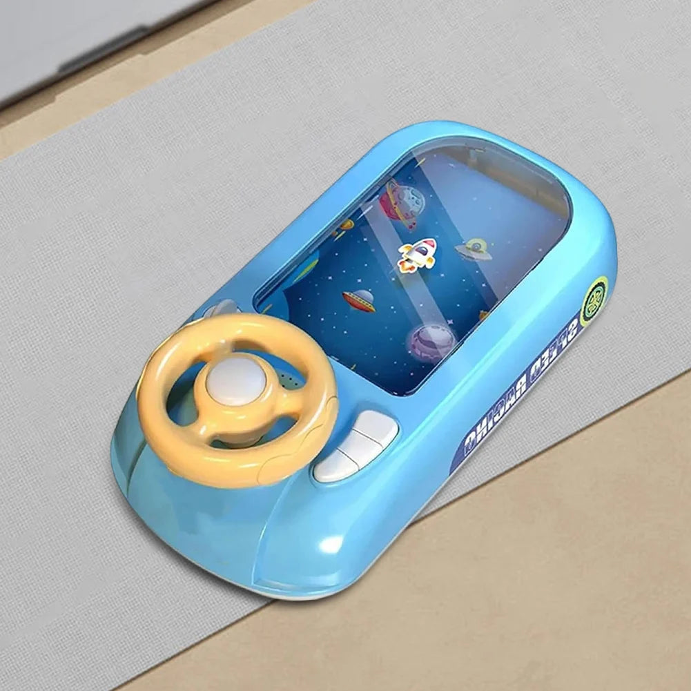 Driving Simulator with Music & Vehicle Sound Effects Interactive Simulation Driving Steering Wheel Toy Car Racing Adventure Game