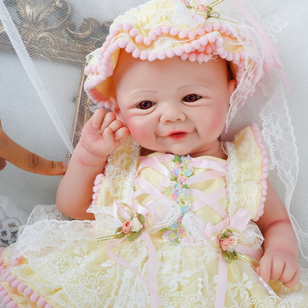 Weighted Baby Girl 16.93" Lifelike Full Body Silicone Reborn Dolls Soft Handmade Newborn Dolls for Collector Gift