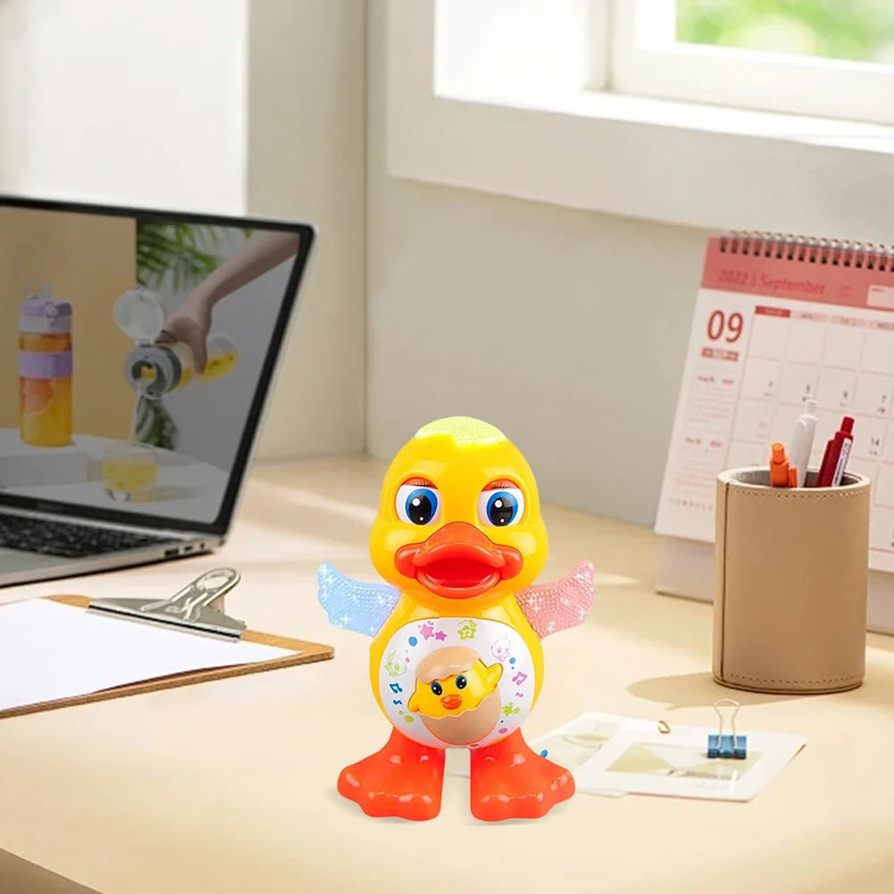 Electric Dancing Duck with Music & Lights Baby Musical Duck Toy Interactive Baby Duck Toy for 1 + Year Old Toddler Boys Girls