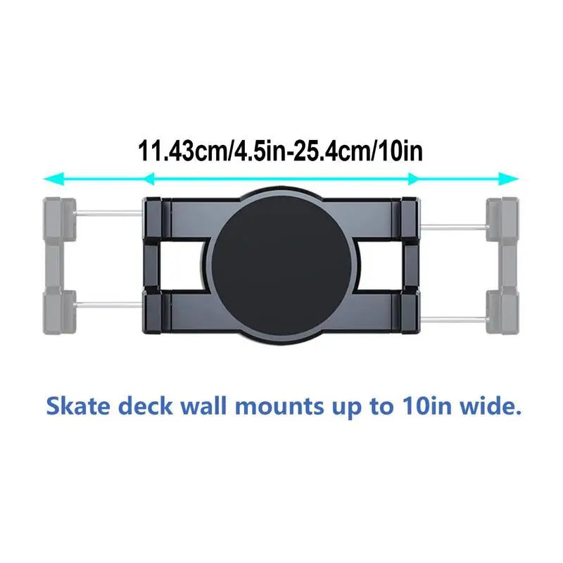 Rotating Skateboard Wall Rack Skateboard Wall Mount Hanger Display Deck Retractable Clamping Skateboard Display Organization