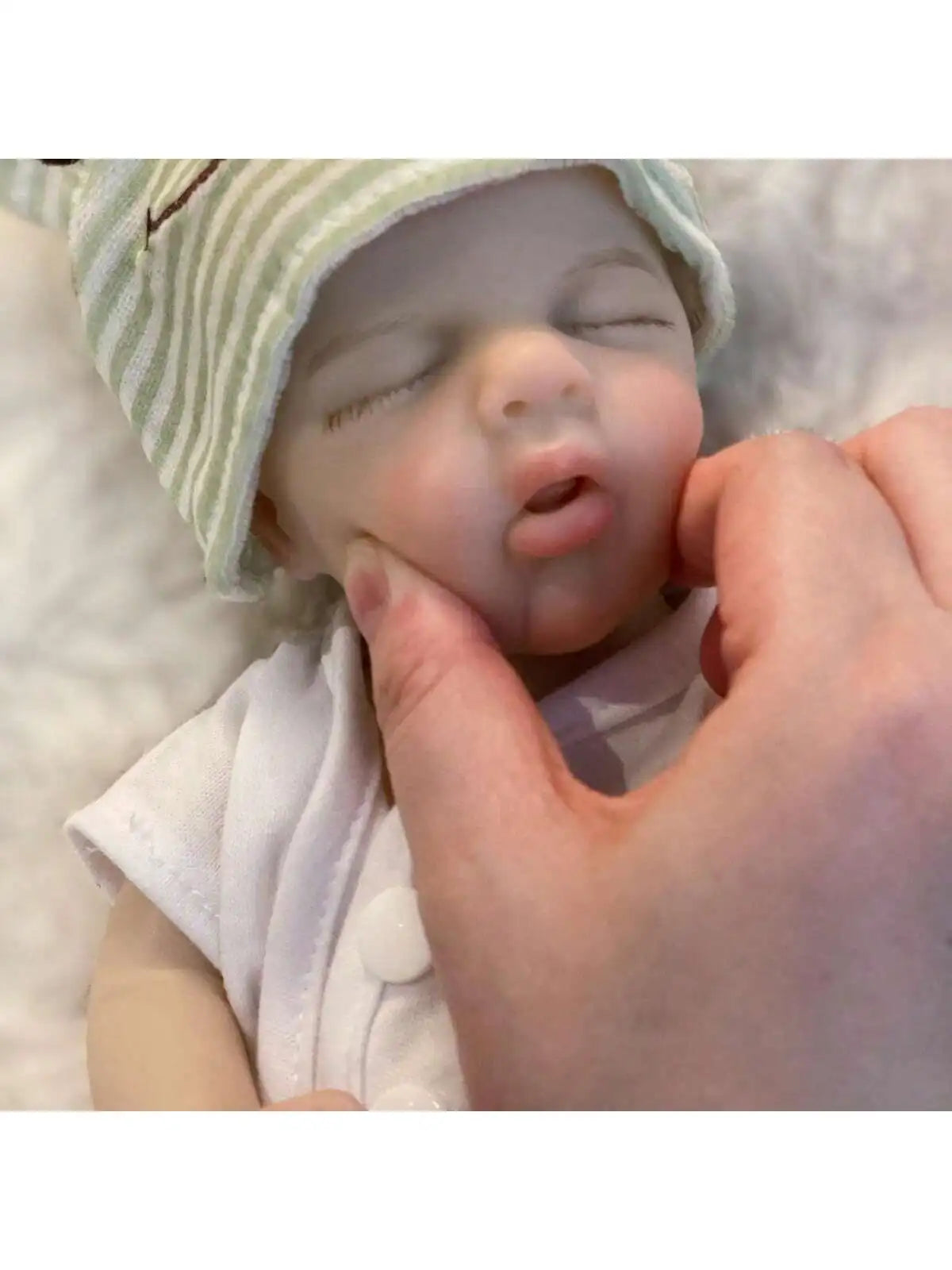 13-Inch Silicone Loulou Reborn Girl Or Boy Baby Handmade with a Soft Touch, Can Open Mouth, Adorable Newborn Bebe Doll