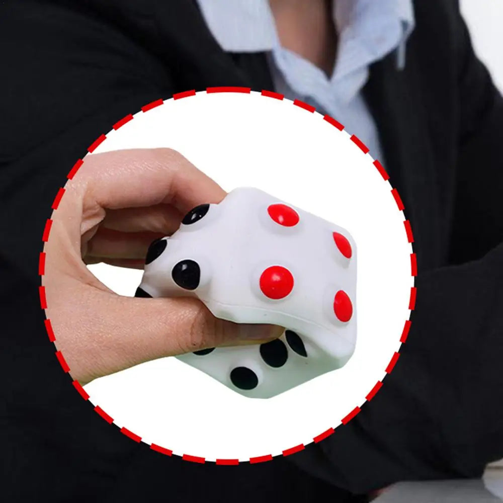 Dice Stress Ball Dice Stress Relief Toy Silicone Pop Bubbles 3D Dice Shaped Squeeze Stress Toys Venting Toy Stress Reliever For