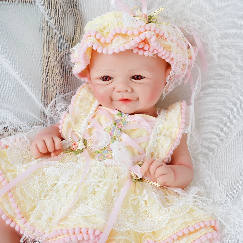 Weighted Baby Girl 16.93" Lifelike Full Body Silicone Reborn Dolls Soft Handmade Newborn Dolls for Collector Gift